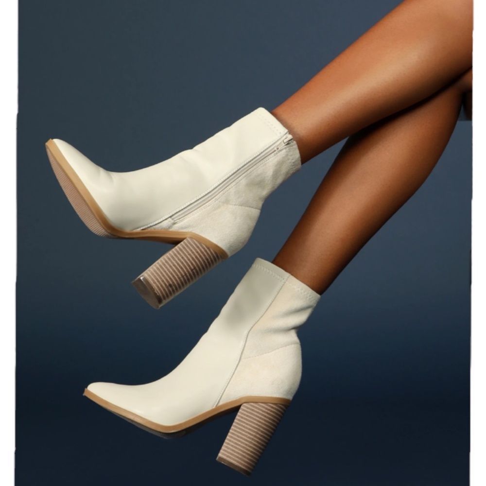 NWT LULUS Women's Essex Bone Mid-Calf Booties ~ Ladies Size 9